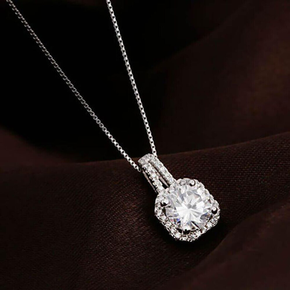 (white) Lindon Fashion Necklace Zircon Pendant Women Wedding Gift Fine Jewellery Pendants