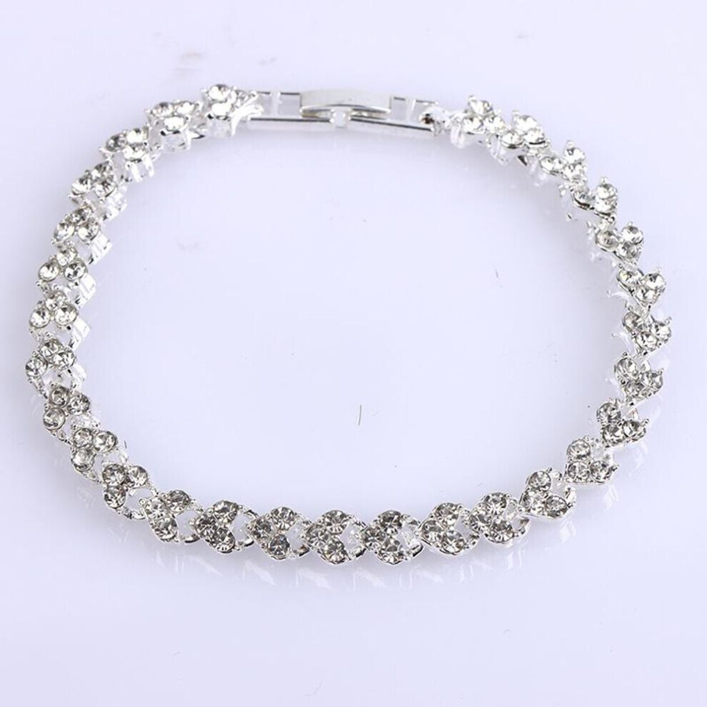 Maxpower (Silver) Magnetic Therapy Bracelet Beads Health Care Weight Loss Jewelry Women's Crystal Silver