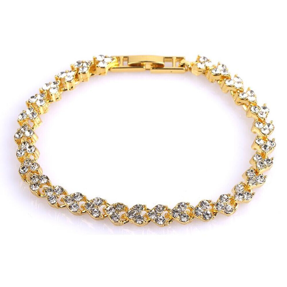 Maxpower (Gold) Magnetic Therapy Bracelet Beads Health Care Weight Loss Jewelry Women's Crystal Gold