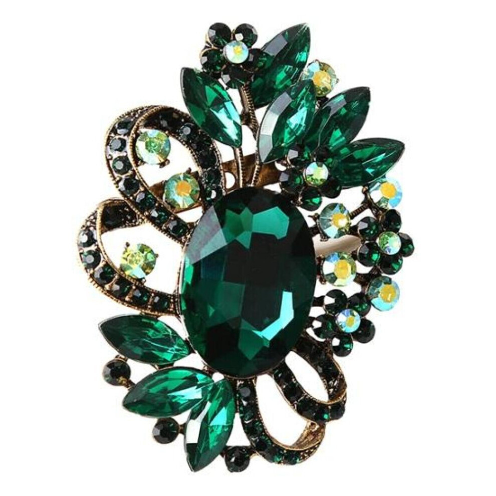 Maxpower (Green) Brooch Creative Personalized Faux Crystal Glass Brooch Corsage's Green