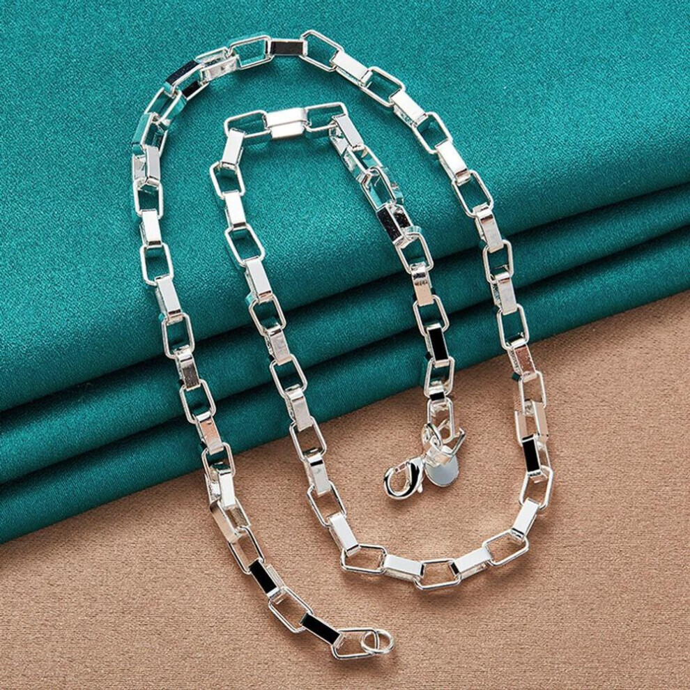 (45cm) 925 Sterling Silver Square 18 Inch Necklace For Women Fashion Jewelry