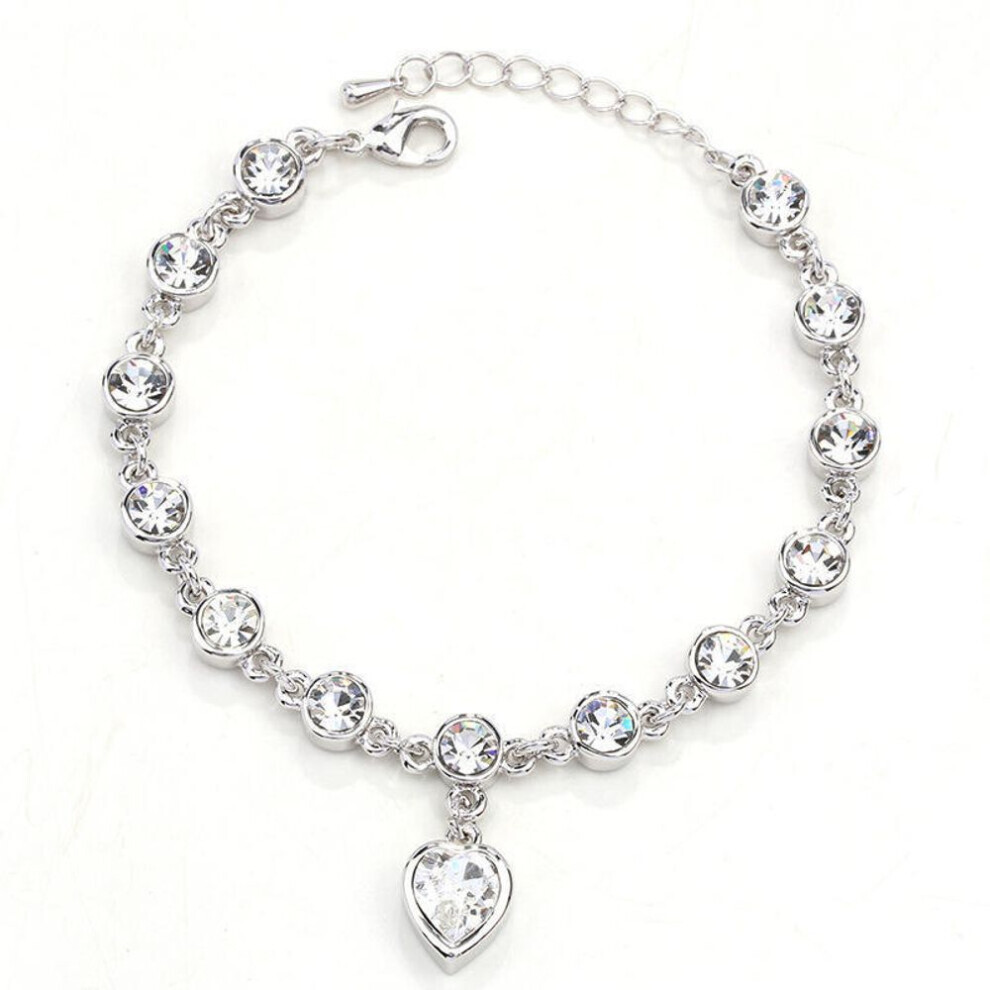 Photos - Bracelet MAXPOWER  Cherish Love Crystal  Girls Accessories Fashion Jewelry Ladies Beautiful Lucky  (white)