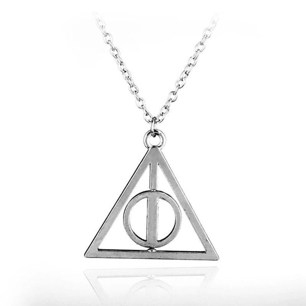 (as the picture) Triangle Necklace The Deathly Hallows Pendant Action Toy Figuresmovie Trendy Jewelry Chain Women Men Accessary Choker Collares