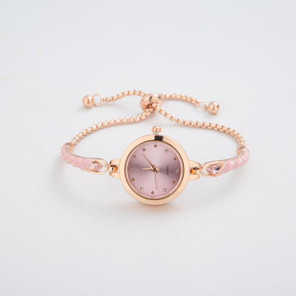Maxpower (Pink) Elegant Bracelet Watches For Women Ladies Adjustable Bracelets Watch Fashion Quartz Wristwatches Gift Pink
