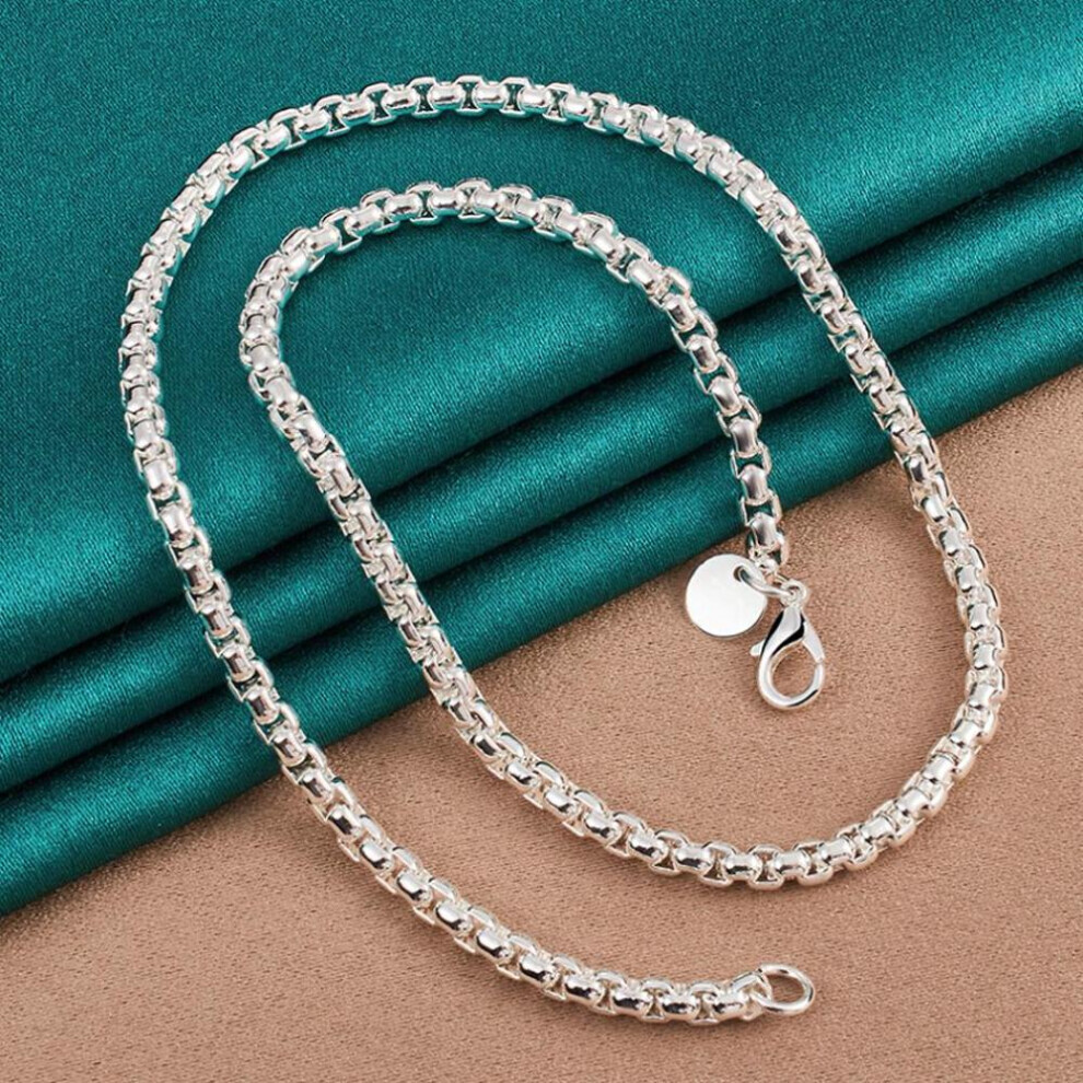 Maxpower (50Cm) Urmylady Fine 925 Sterling Silver Men 4Mm Snake Bone Chain 18-24 Inch Necklace For Women Wedding Party Fashion Charm Jewelry