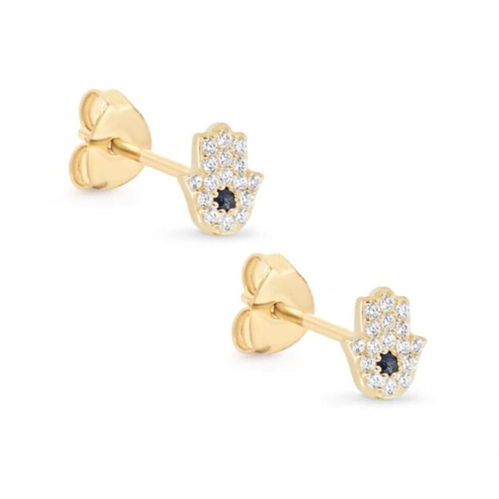 Maxpower (Gold) Canner 925 Sterling Silver Eyes Zircon Stud Earrings Women Plated Gold Piercing Jewelry Silver,Gold