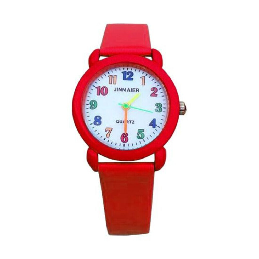 Maxpower (Red) Watch Waterproof Cartoon Comfortable Children Cute Quartz Wristwatch For Boys Red