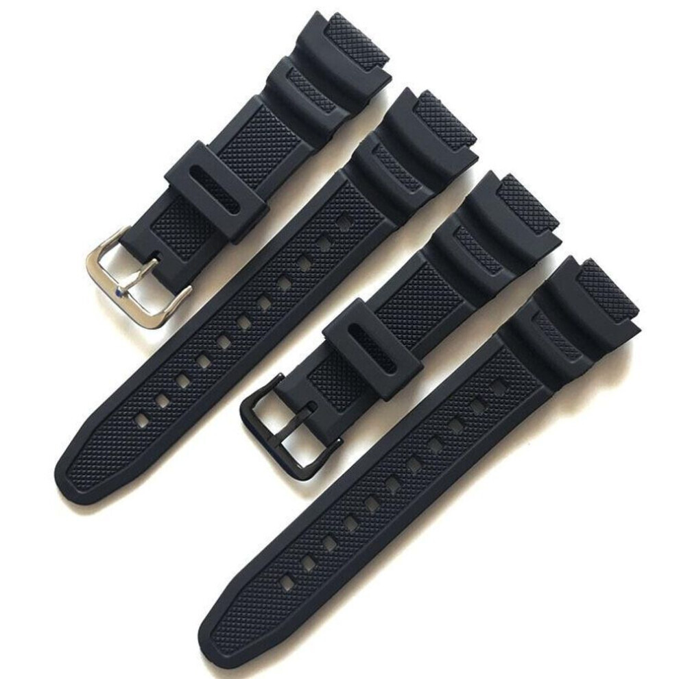 (black, Black Buckle) Black White Color Watch Band For Casio Aq-s810w S800 Mrw-200 W735 752h Waterproof Drop Resistance Sport Replacement Strap