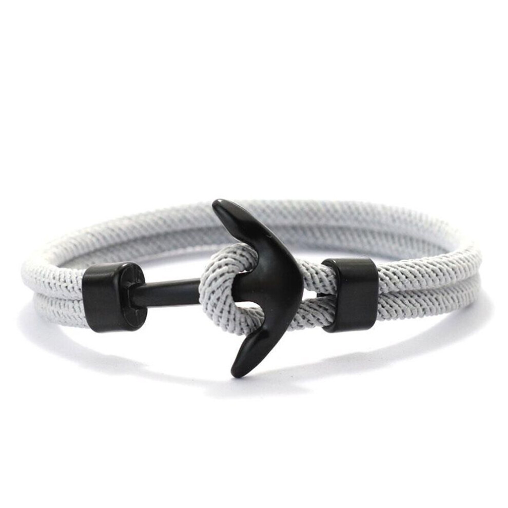 Maxpower (White, 20.5Cm/8.07Inch) Anchor Bracelet Men Fashion Student Navy Style Simple Student Trendy Men Women Braided Milanese Rope Braclet Couple Braslet