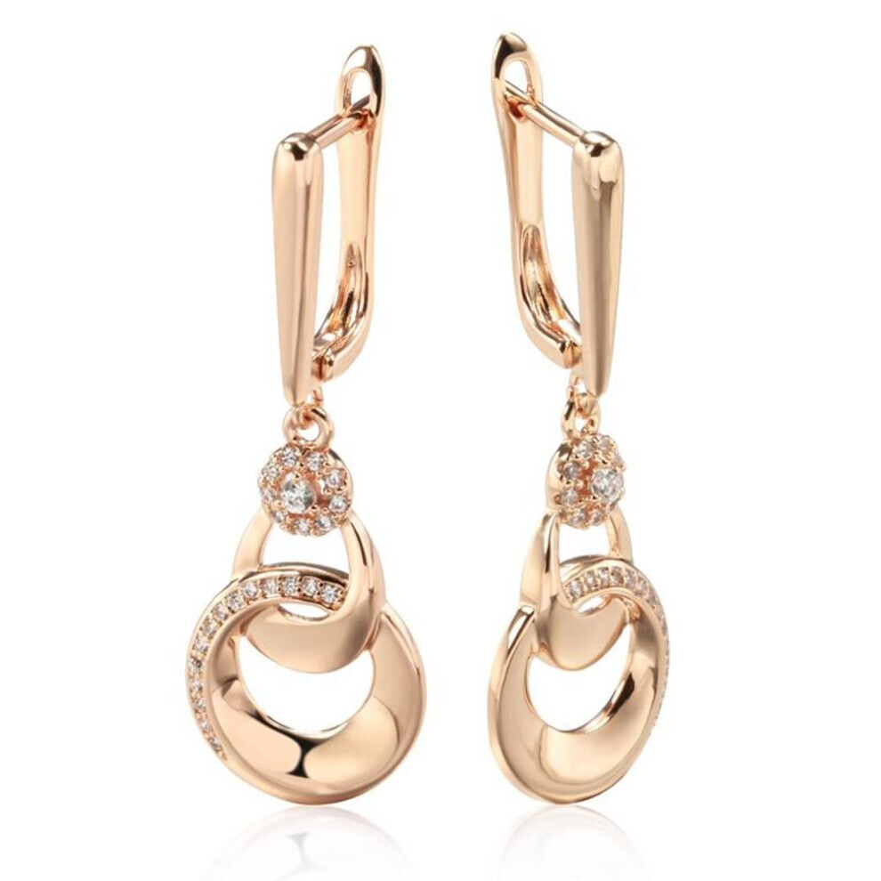 Maxpower (As The Picture) Double Smooth Circle Micro Inlay Zircon Dangle Earrings Women Vintage Jewelry Ethnic Accessories Not,Specified