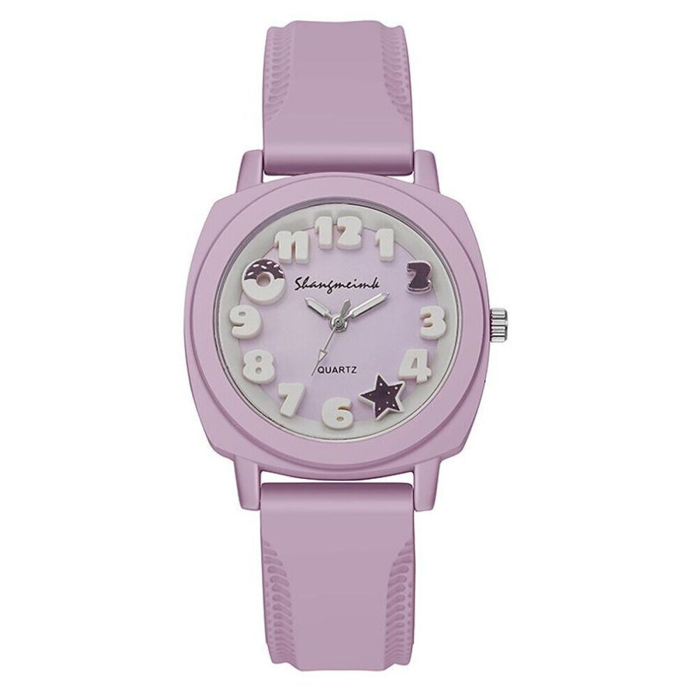Photos - Wrist Watch MAXPOWER Students Cute Quartz Watches Fashion Wristwatches For Girl Women's New Arrival Silicone Strap Clock (purple)