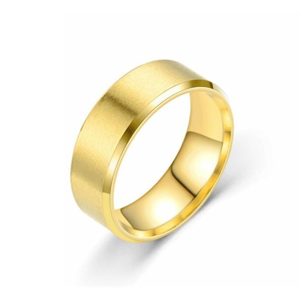 (gold, 6-8mm) Titanium Steel Matte Ring Melanin, Stainless Steel Men&apos;s Brushed Ring Ring