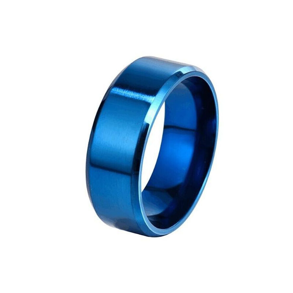 (blue, 7-8mm) Titanium Steel Matte Ring Melanin, Stainless Steel Men&apos;s Brushed Ring Ring