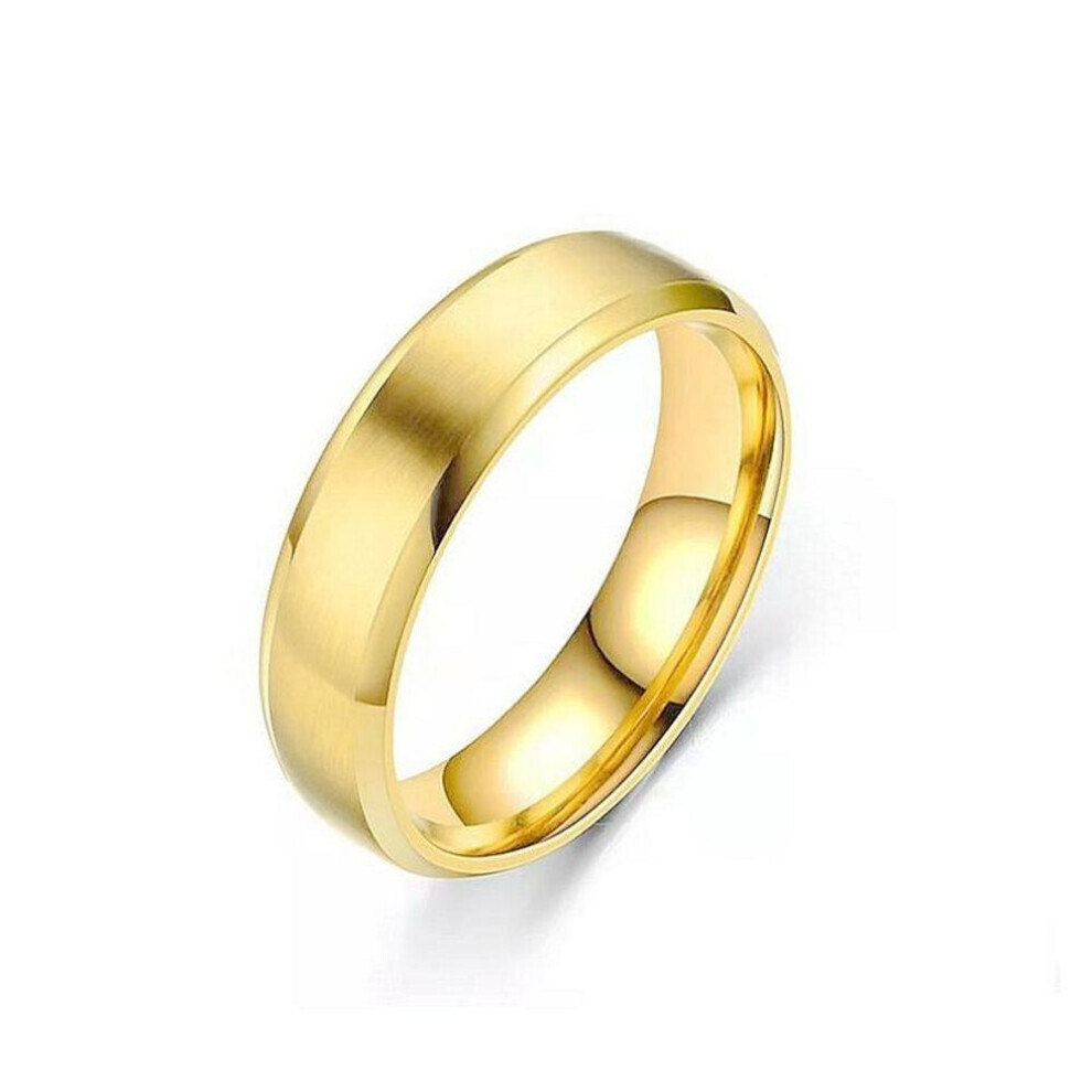(gold, 13-6mm) Titanium Steel Matte Ring Melanin, Stainless Steel Men&apos;s Brushed Ring Ring