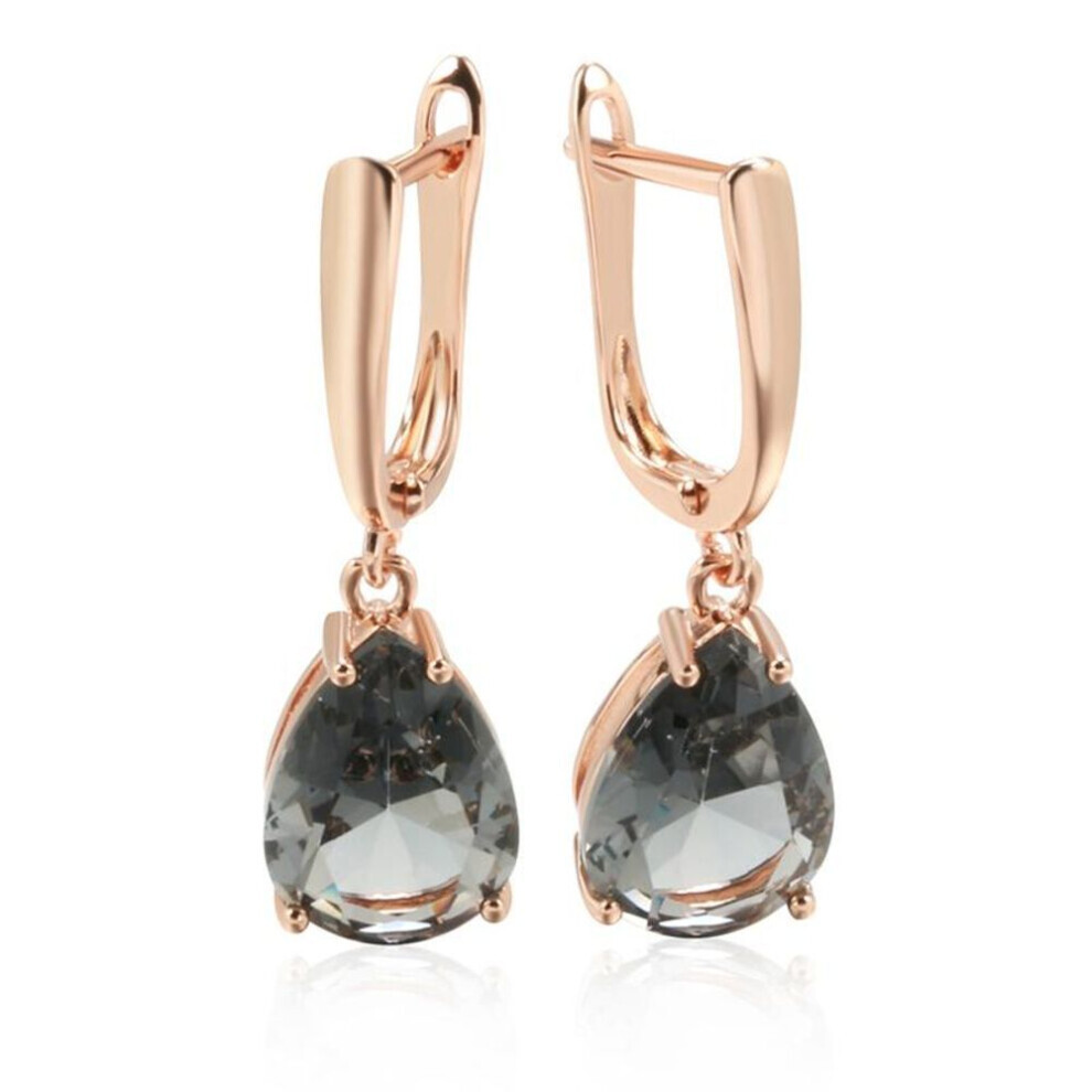 Maxpower (Grey) Drop Zircon Dangle Earrings Women Daily Party Matching Trendy Jewelry Grey