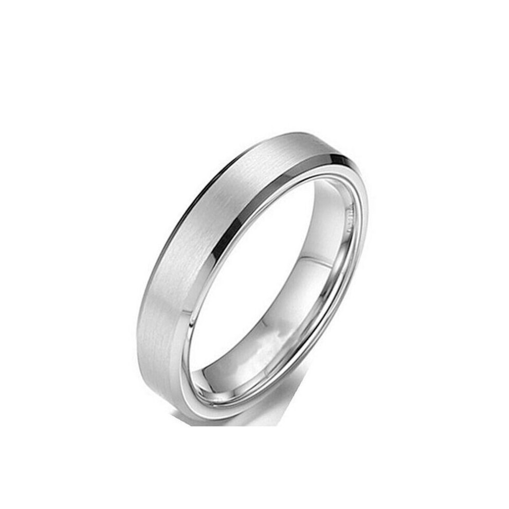 (white, 6-6mm) Titanium Steel Matte Ring Melanin, Stainless Steel Men&apos;s Brushed Ring Ring