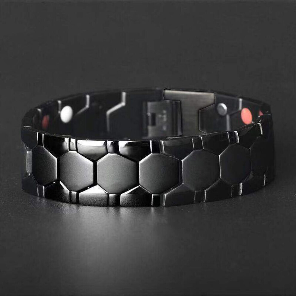 Maxpower (Black) Punk Stainless Steel Men's Bracelets Energy Magnetic Bracelet Jewelry Chain For Women Bracelets Bangle Black
