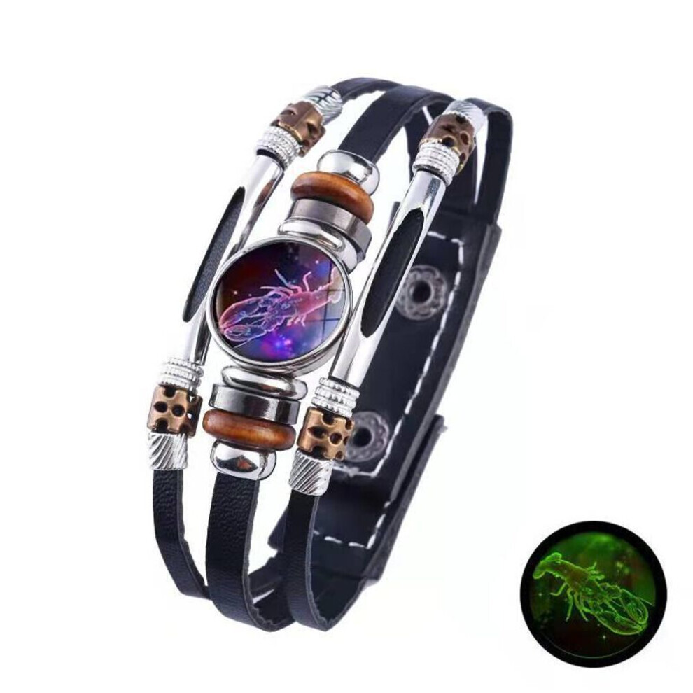 Maxpower (Cancer) 12 Zodiac Signs Constellation Charm Bracelet Men Women Fashion Multilayer Weave Leather Bracelet & Bangle Birthday Gifts Not,Specified
