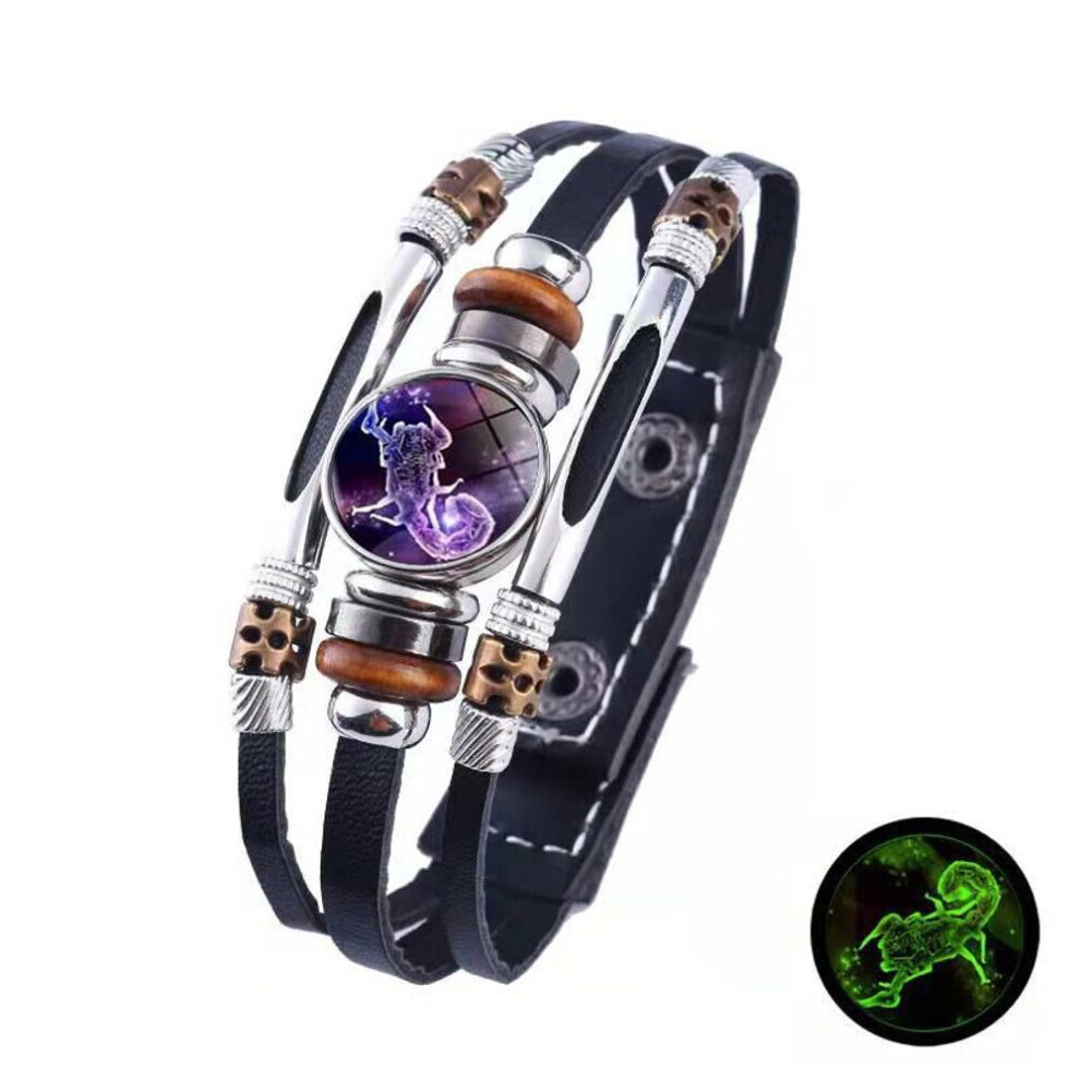 Maxpower (Scorpio) 12 Zodiac Signs Constellation Charm Bracelet Men Women Fashion Multilayer Weave Leather Bracelet & Bangle Birthday Gifts Not,Specified