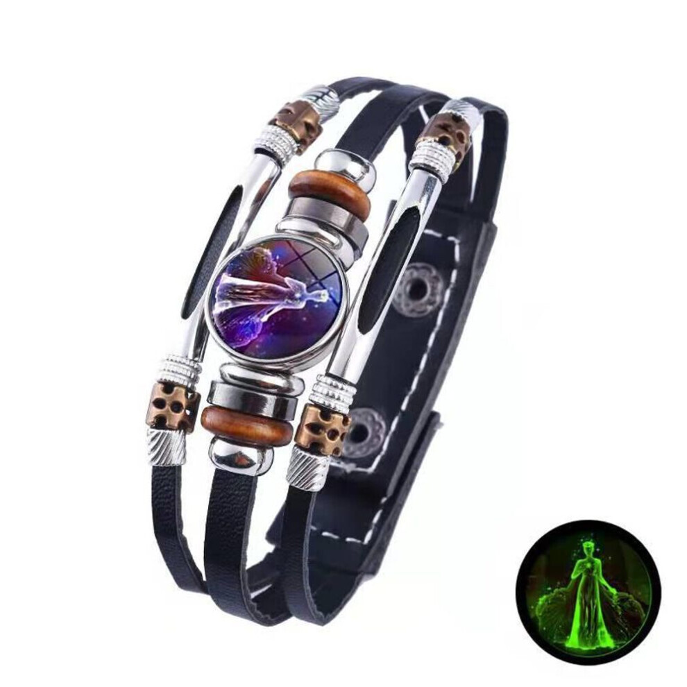 Maxpower (Virgo) 12 Zodiac Signs Constellation Charm Bracelet Men Women Fashion Multilayer Weave Leather Bracelet & Bangle Birthday Gifts Not,Specified