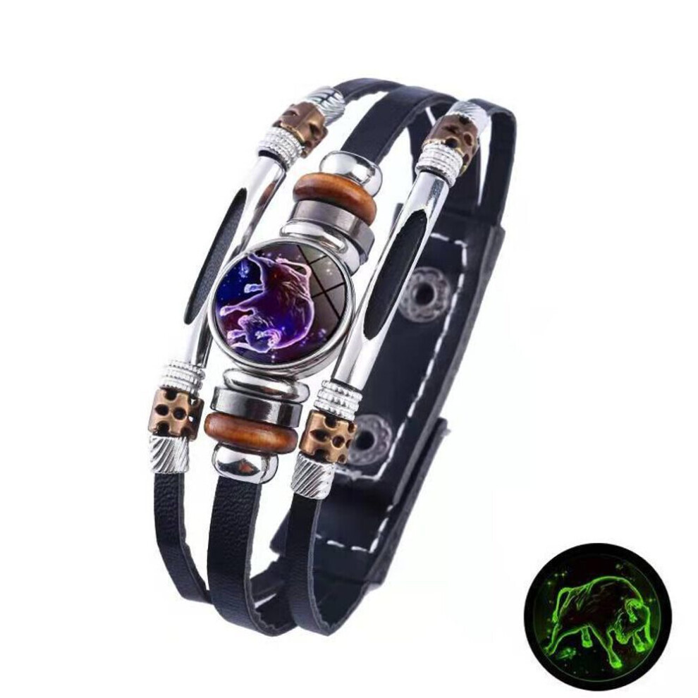 Maxpower (Taurus) 12 Zodiac Signs Constellation Charm Bracelet Men Women Fashion Multilayer Weave Leather Bracelet & Bangle Birthday Gifts Not,Specified