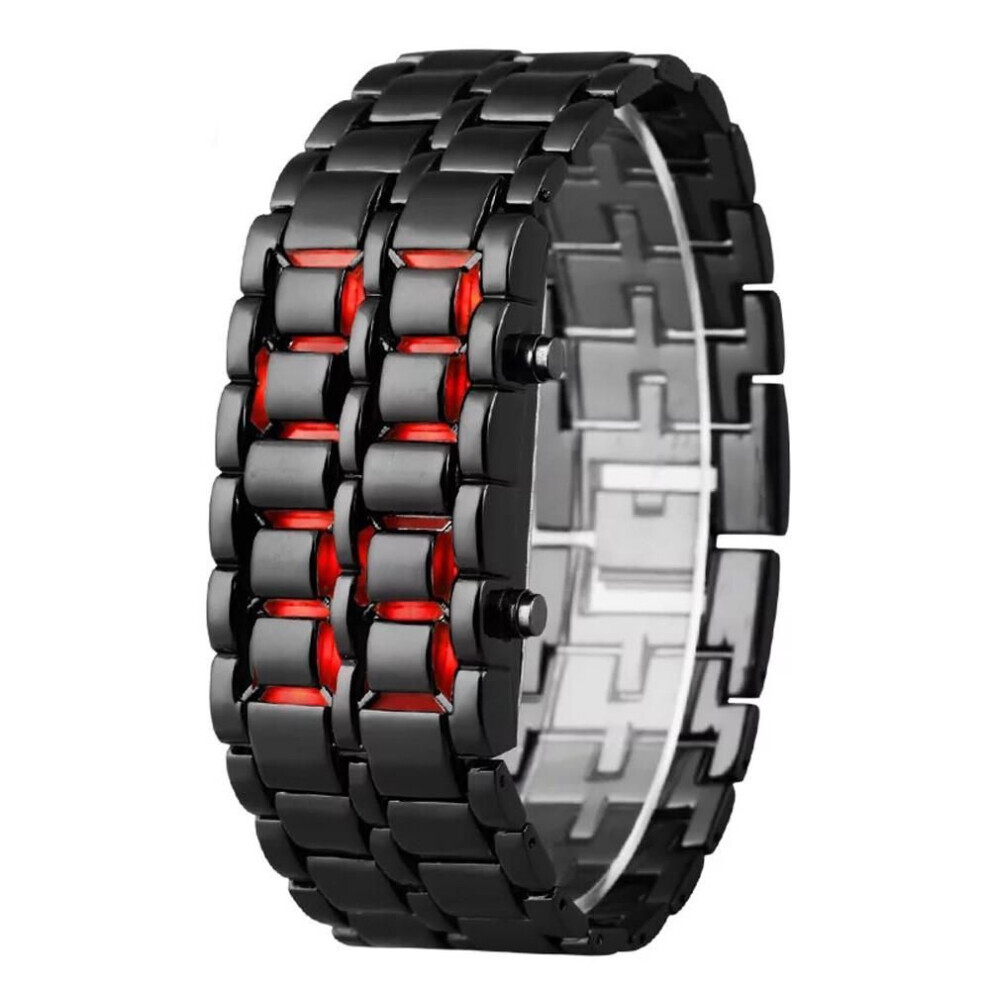(black, One Size) new Iron Samurais Plastic Bracelet Lava Watch Led Digital Watches Hour Men Women