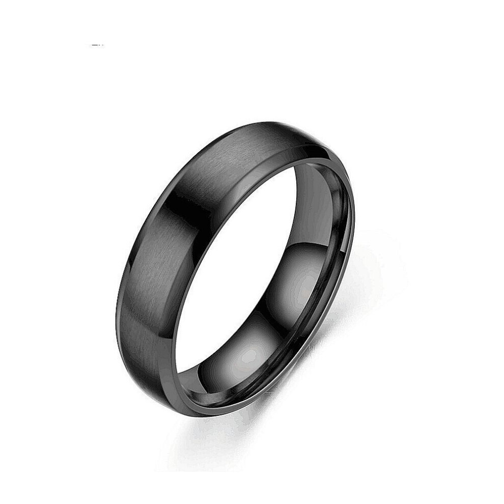 (black, 10-6mm) Titanium Steel Matte Ring Melanin, Stainless Steel Men&apos;s Brushed Ring Ring