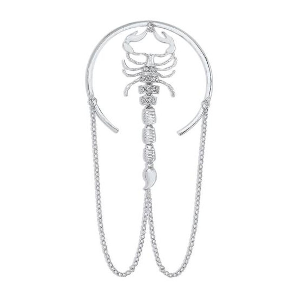 Maxpower (Silver) Upper Arm Ring Scorpion Shape Gothic Women Long Lasting Bright Luster Arm Bracelet Bangle For Club