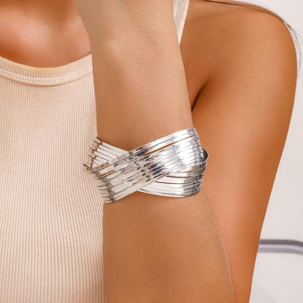 Maxpower (8) Temperament Metal Smooth Bracelet Simplicity Bracelet New Cross Opening Bracelet Not,Specified