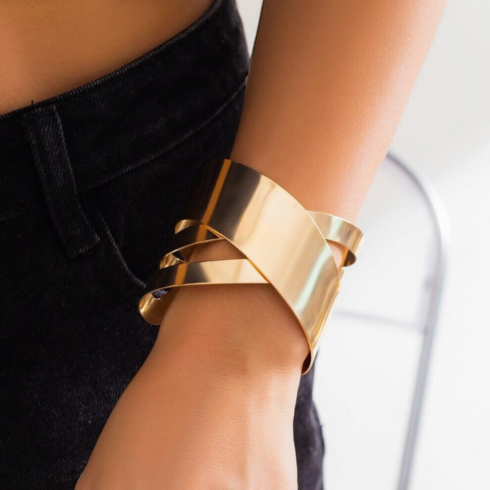 Maxpower (1) Temperament Metal Smooth Bracelet Simplicity Bracelet New Cross Opening Bracelet Not,Specified