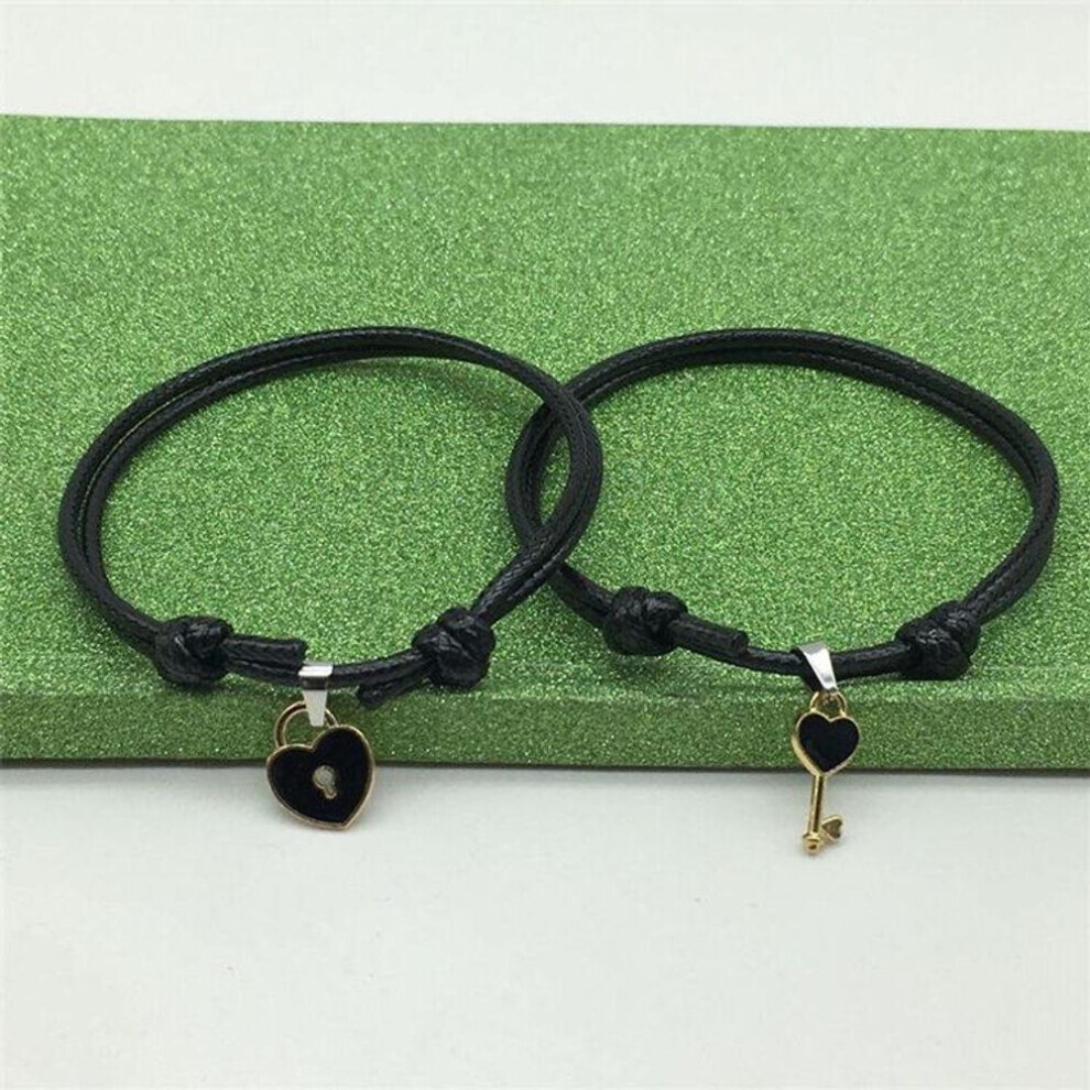Maxpower (Black) Jewelry A Simple Couple Bracelet Key Love Lock Bracelet Jewelry Bracelet