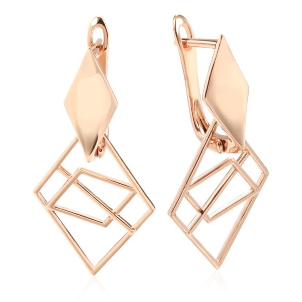 Maxpower (As The Picture) Personality Hollow Rhombus Geometric Large Pendant Earrings Women Fashion Earrings Jewelry Sexy Party Accessories