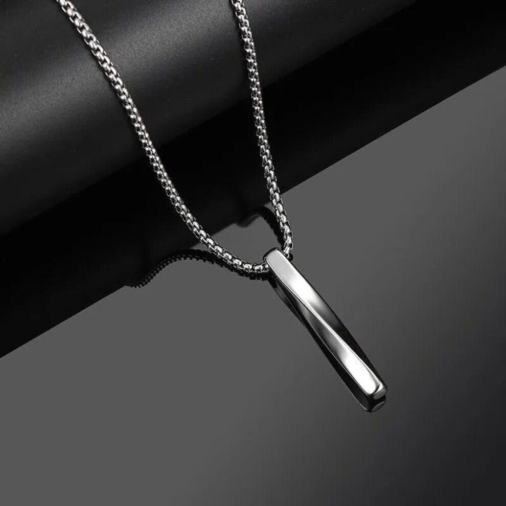 Maxpower (60Cm) Rectangle Pendant Necklace Men Collar Trendy Simple Stainless Steel Chain Men Necklace Jewelry Gift Not,Specified