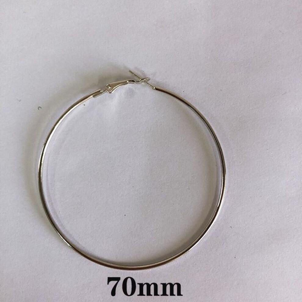 Maxpower (Silver, 70Mm) Fashion Earrings Big Circle Earrings Exaggerated Hop Circle Earring Jewelry Female Big Earrings