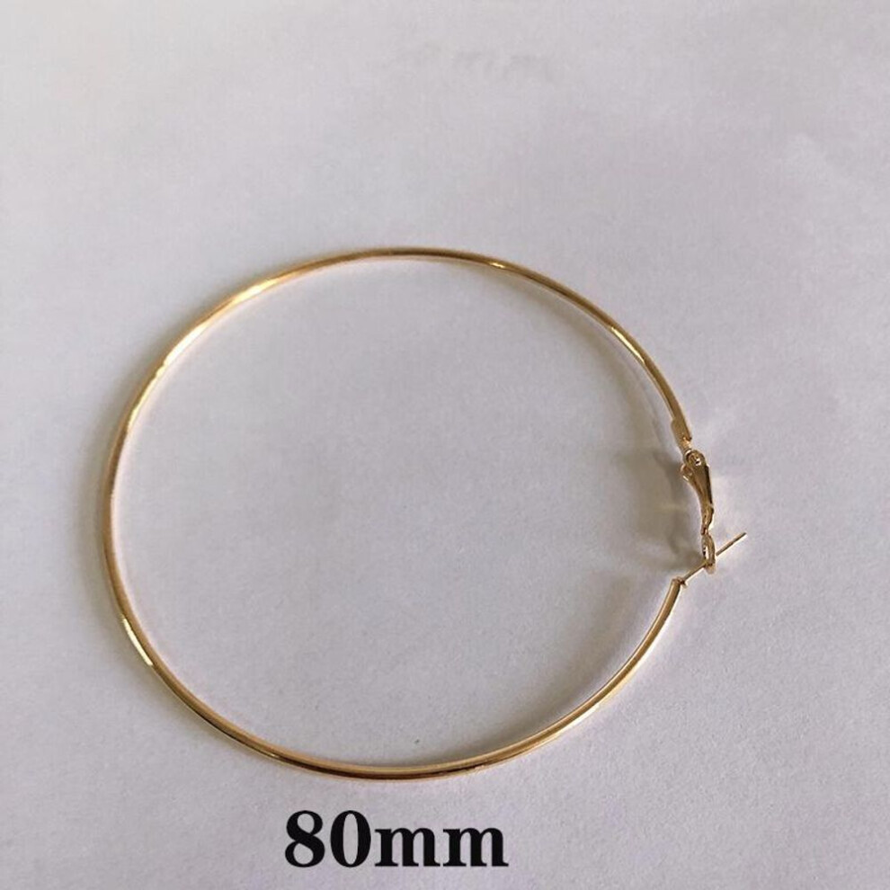 Maxpower (Gold, 80Mm) Fashion Earrings Big Circle Earrings Exaggerated Hop Circle Earring Jewelry Female Big Earrings