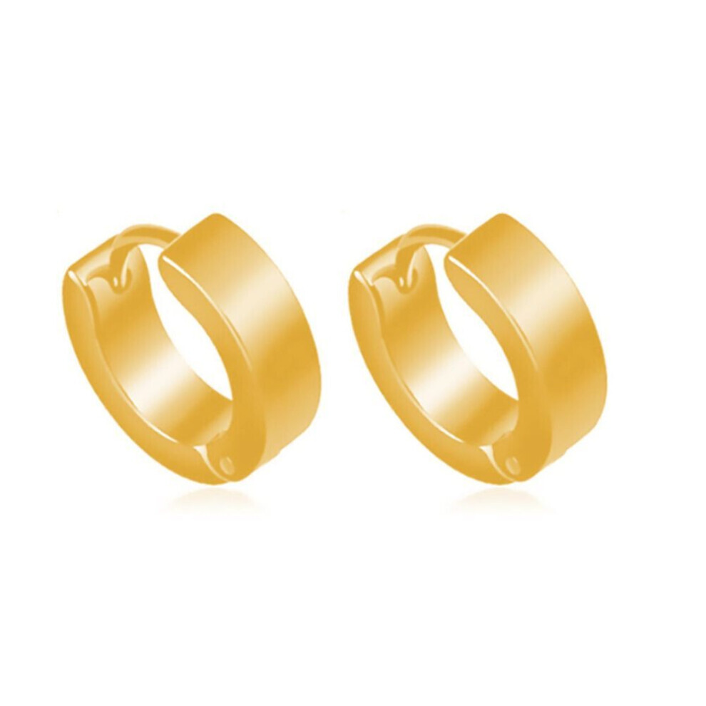 (golden) Unisex Hoop Earrings Gold Silver Color Colorful Round Ear Rings For Women Men Ear Clips European Hoops Earring