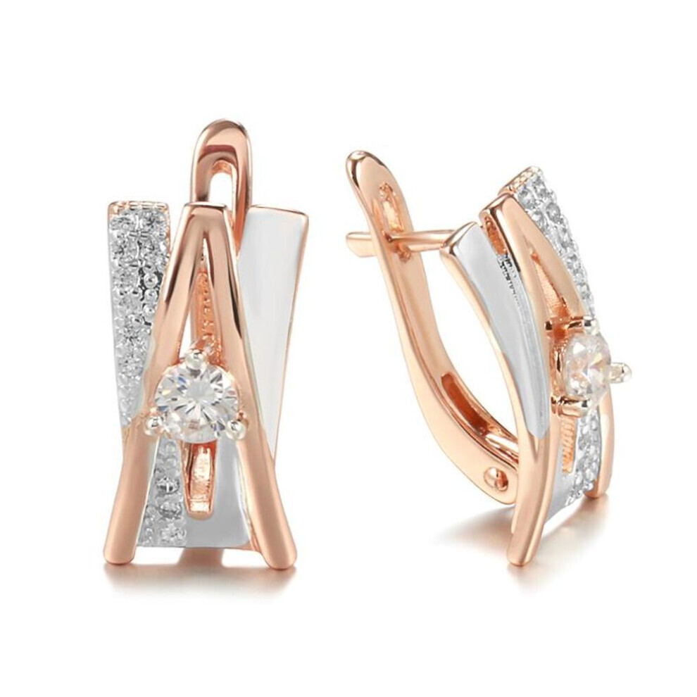 Maxpower (As The Picture) Rose Gold Silver Color Letter English Earrings With Zircon Women Statement Jewelry Silver,Gold