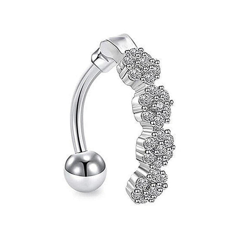 Maxpower (Silver) Women Trend Piercing Goth Stainless Steel Belly Ring Punk Women's Navel Rings Body Jewelry Gift