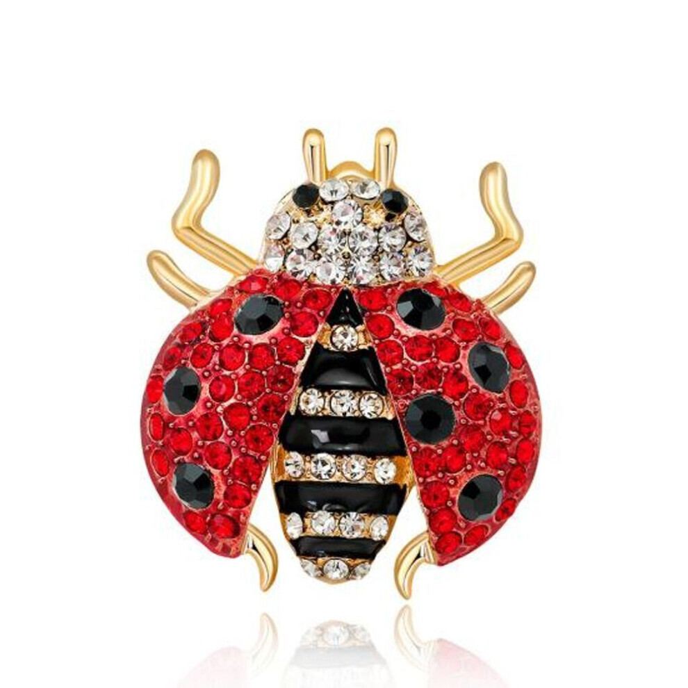 Maxpower (Red) Seven-Star Ladybug Corsage Diamond Brooch Brooch Red