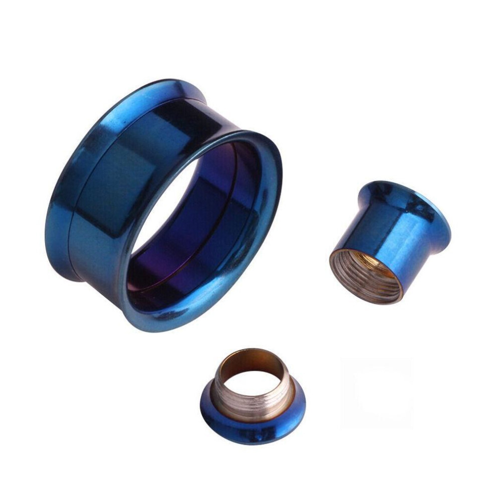 Maxpower (Blue, 5Mm) 2X 316L Steel Body Piercing Jewelry Double Flares Screw Ear Expander Flesh Tunnel Plugs Ear Gauges