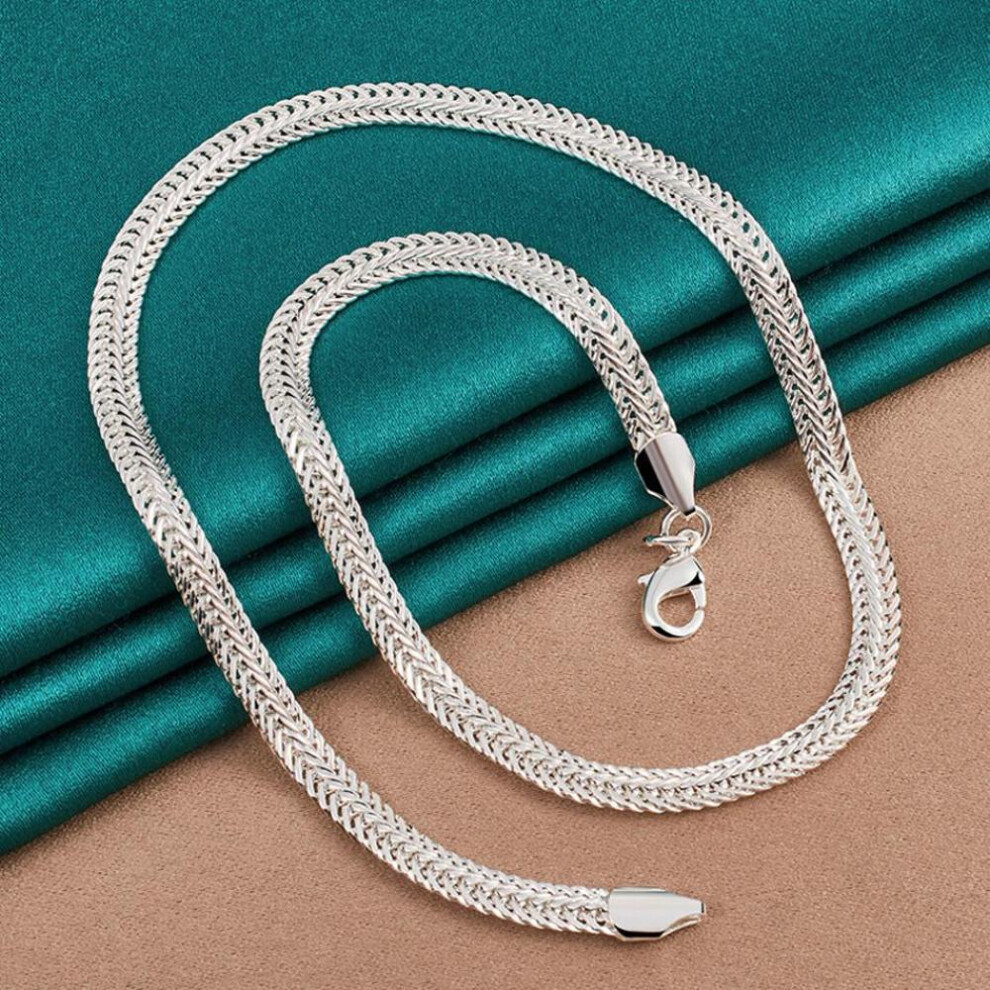 (50cm) 925 Sterling Silver Men Chain 20 Inch Necklace Fashion Jewelry