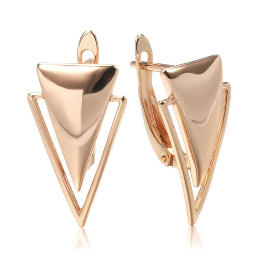 (as the picture) Minimalist Exaggerated Pointed Glossy Gold Color Women&apos;s Dangle Earrings Girls Punk Jewelry Sexy Earrings