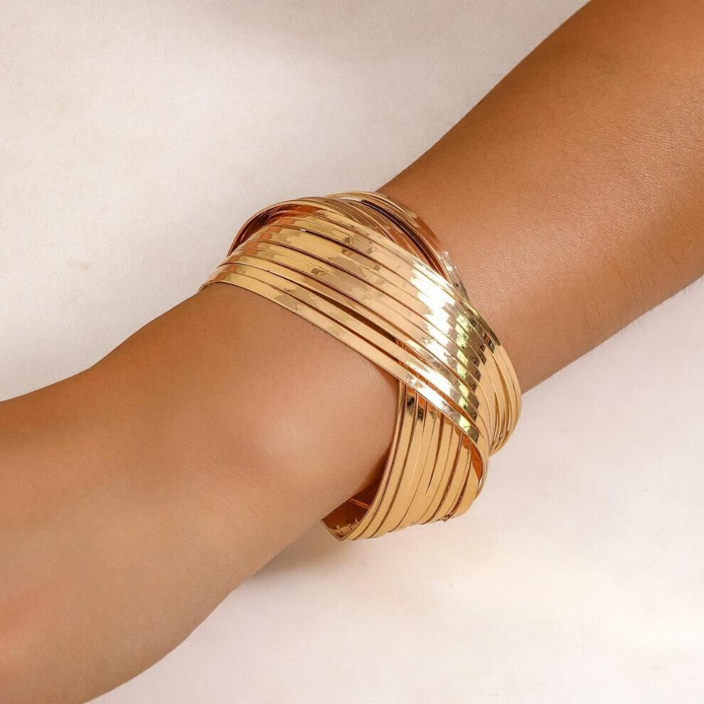 Maxpower (7) Temperament Metal Smooth Bracelet Simplicity Bracelet New Cross Opening Bracelet Not,Specified