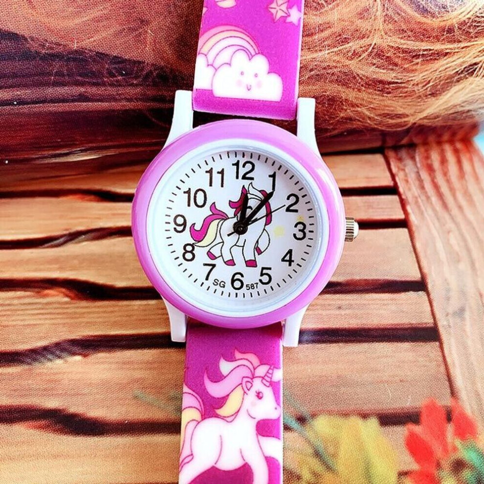 Maxpower (Purple) Cute Silicone Children Watches Cartoon Unicorn Boys Girls Kids Wristwatch Gifts Clock Accessory Purple