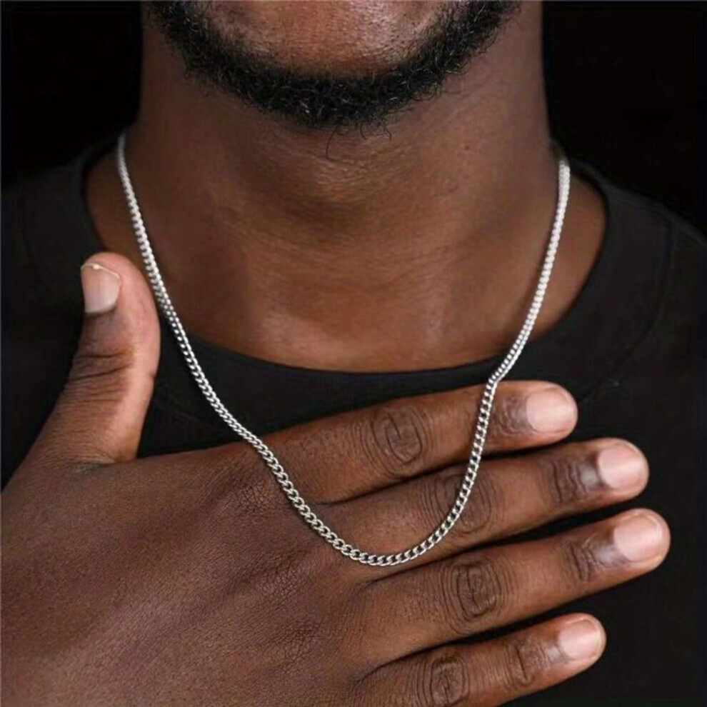 (23.62in) Men&apos;s Stainless Steel Jewelry 3mm Titanium Steel Side Single Chain Pendant With Chain Joker Diy Titanium Steel Jewelry Accessories.