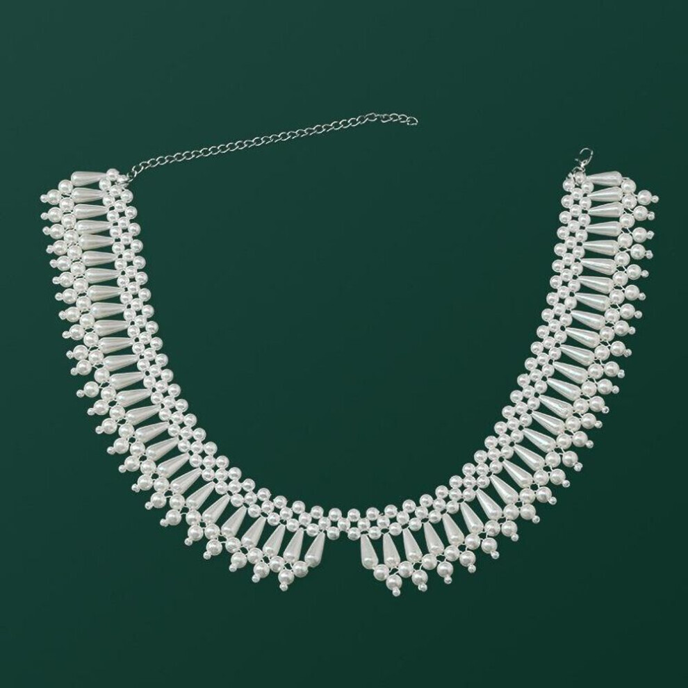 Maxpower (As The Picture, A15) Vintage Korean Pearl Pendant Collar Necklace White,Not,Specified