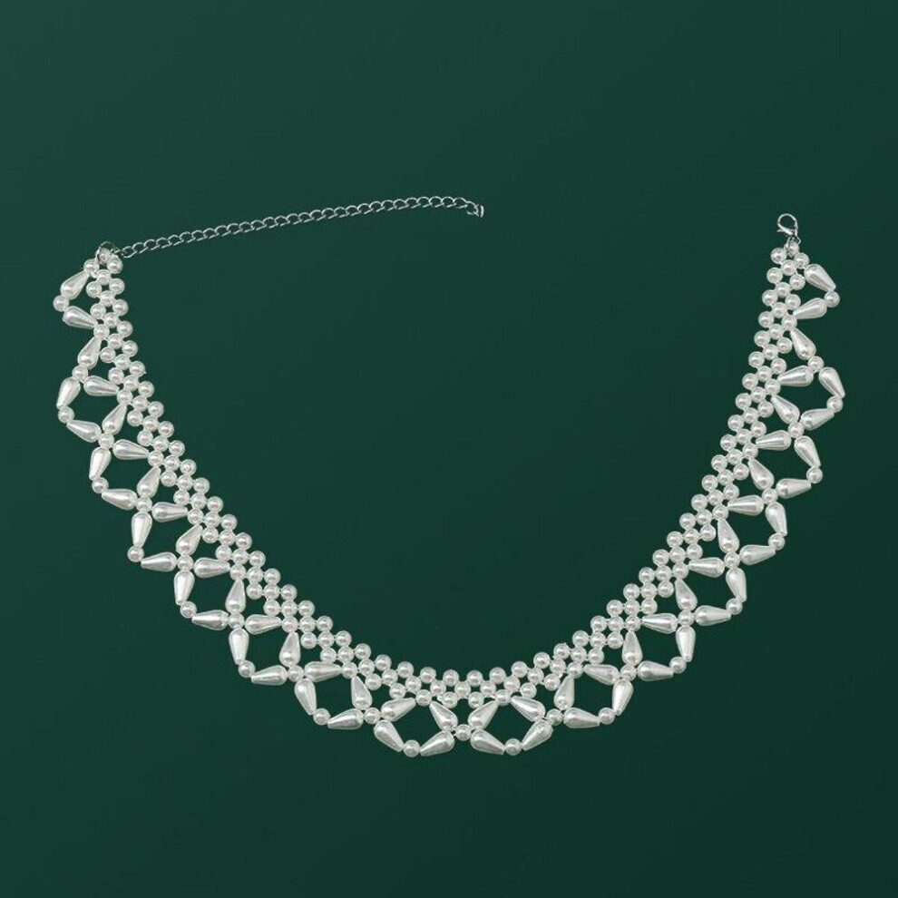 Maxpower (As The Picture, A18) Vintage Korean Pearl Pendant Collar Necklace White,Not,Specified