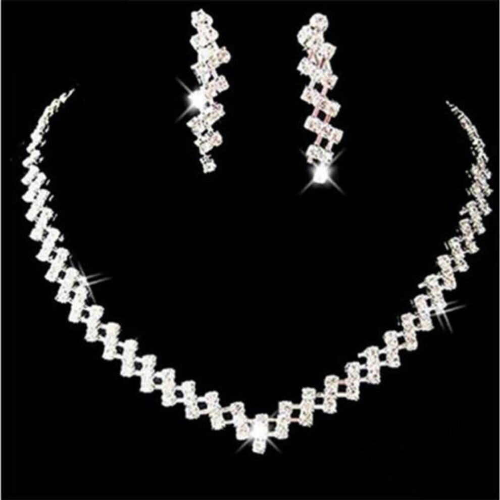 (silver) Rhinestone Set Chain Bridal Chain Set Jewelry