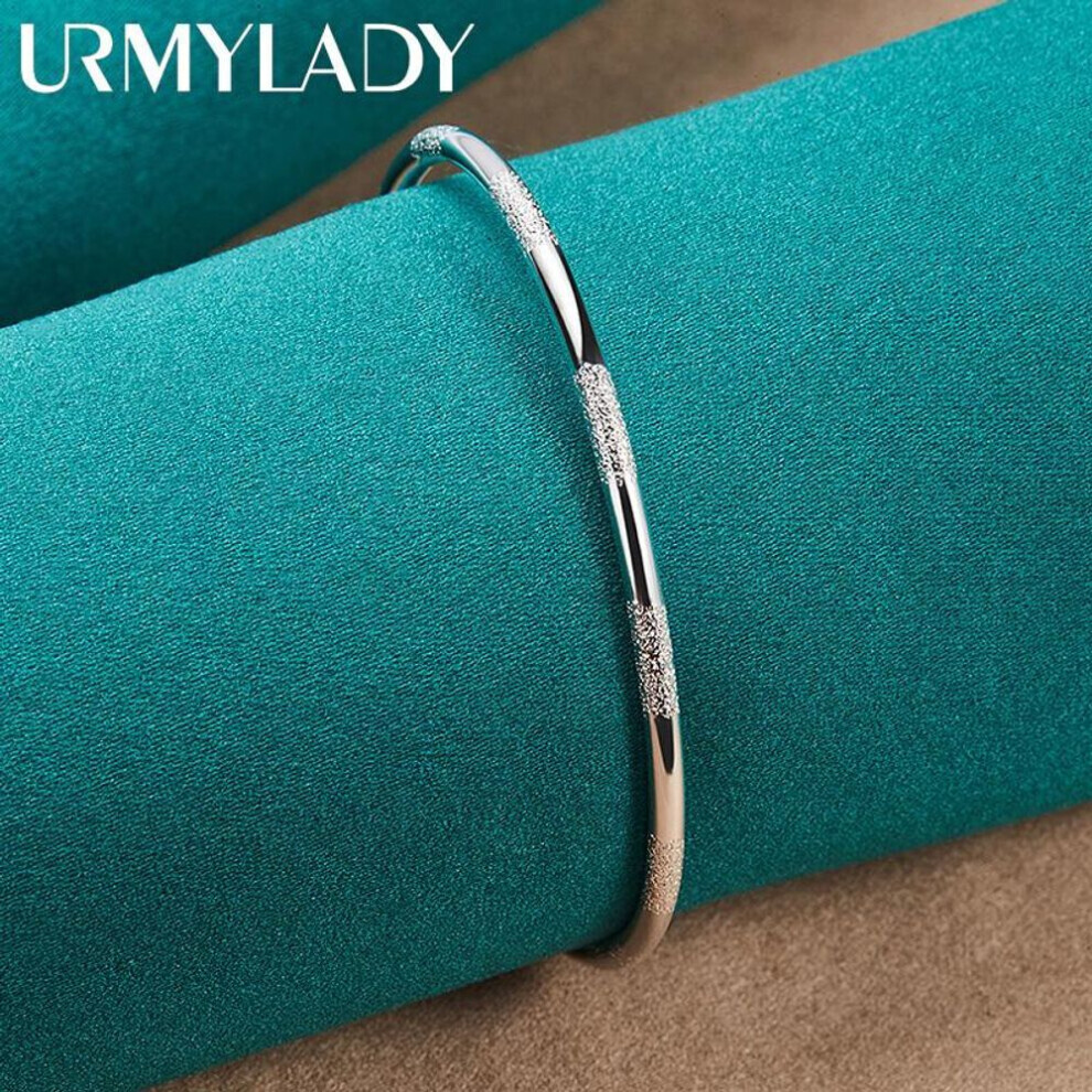 Maxpower (Md051) 925 Sterling Round Bangle Cuff Bracelet For Women Fashion Charm Jewelry Silver