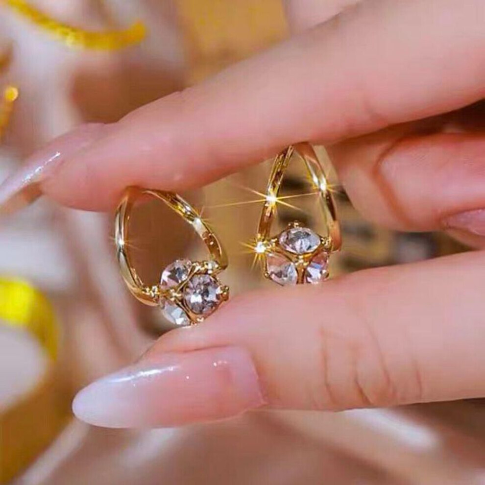 Maxpower (, E1823) Exquisite Zircon Ear Buckles: Trendy High-End Earrings For Women, Cross-Border Bestsellers. White